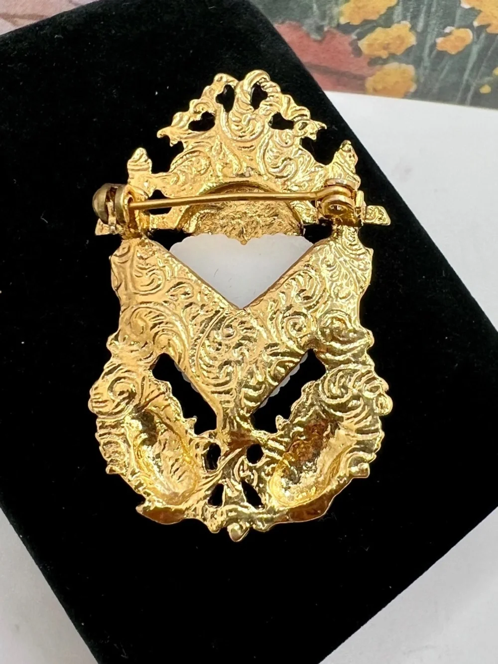 1928 Brand Cherub Heart Brooch